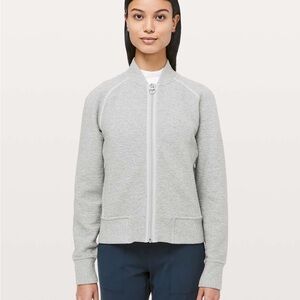 Lululemon On Repeat Bomber Size 2 - Heathered Core Light Grey
